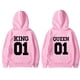thumbnail image 1 of Sudadera a juego para parejas, moda, rey 01, reina 01, ropa de calle para amantes, sudadera con capucha con personalidad, regalo para el día de San Valentín, 1 of 5
