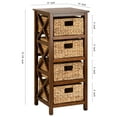 thumbnail image 7 of eHemco 4 Tier X-Side End Storage Cabinet with 4 Wicker Baskets, Walnut, 7 of 7