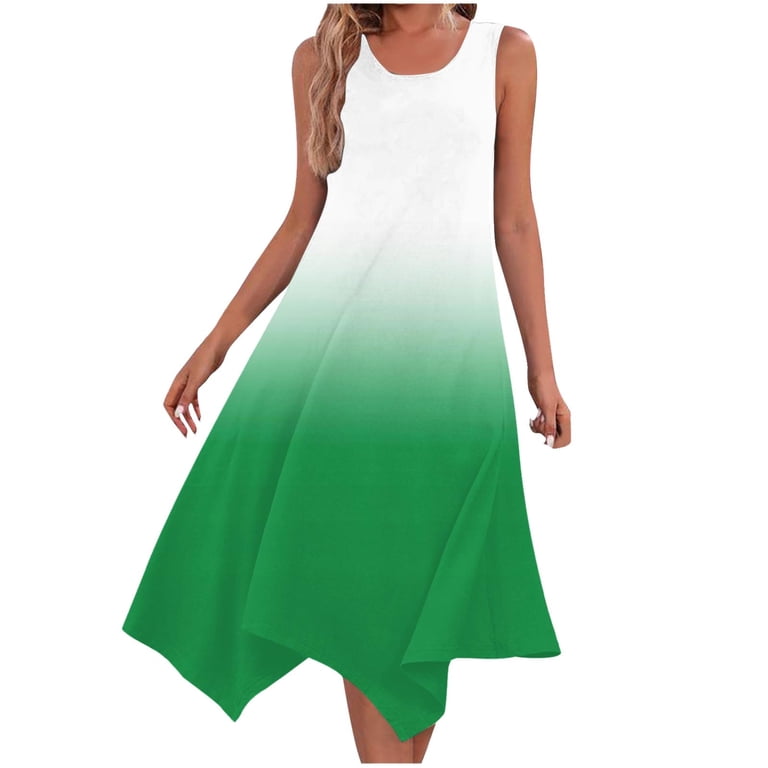 casual high low dresses for juniors Viikei Summer Dresses for Juniors,Women's Tiered Ruffle Short Sleeve Dress,Womens  Dresses Sleeveless Round Neck Drawstring Casual Ruffle A-Line Mini Dress  Green M