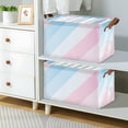 thumbnail image 2 of Yayeee Foldable Storage Basket for Shelves with Handles Waterproof Cloth Bins, Blue Gradient, 2 of 7