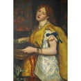 thumbnail image 2 of Valentine Cameron Prinsep 13x18 Black Ornate Wood Framed Double Matted Museum Art Print Titled - A Girl Carrying Grapes (1862), 2 of 5