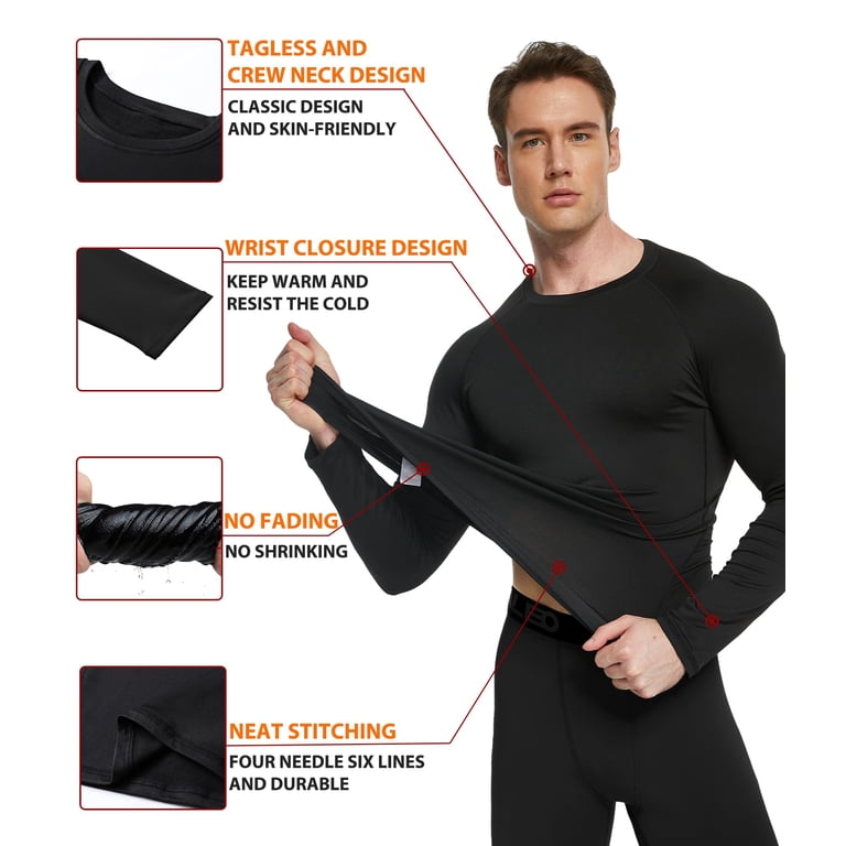 TELALEO Men's Fleece-Lined Thermal Underwear Set photo 4