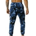 thumbnail image 4 of Camo Pants Men Joggers Combat Military Camouflage Cargo Pants with Multi Pockets Slim Fit Elastic Waist Drawstring BDU Pants Men Blue L, 4 of 4