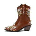 thumbnail image 4 of XZNGL New Winter Cowboy Boots Embroidered Flowers Thick Heel Ladies Short Boots, 4 of 9