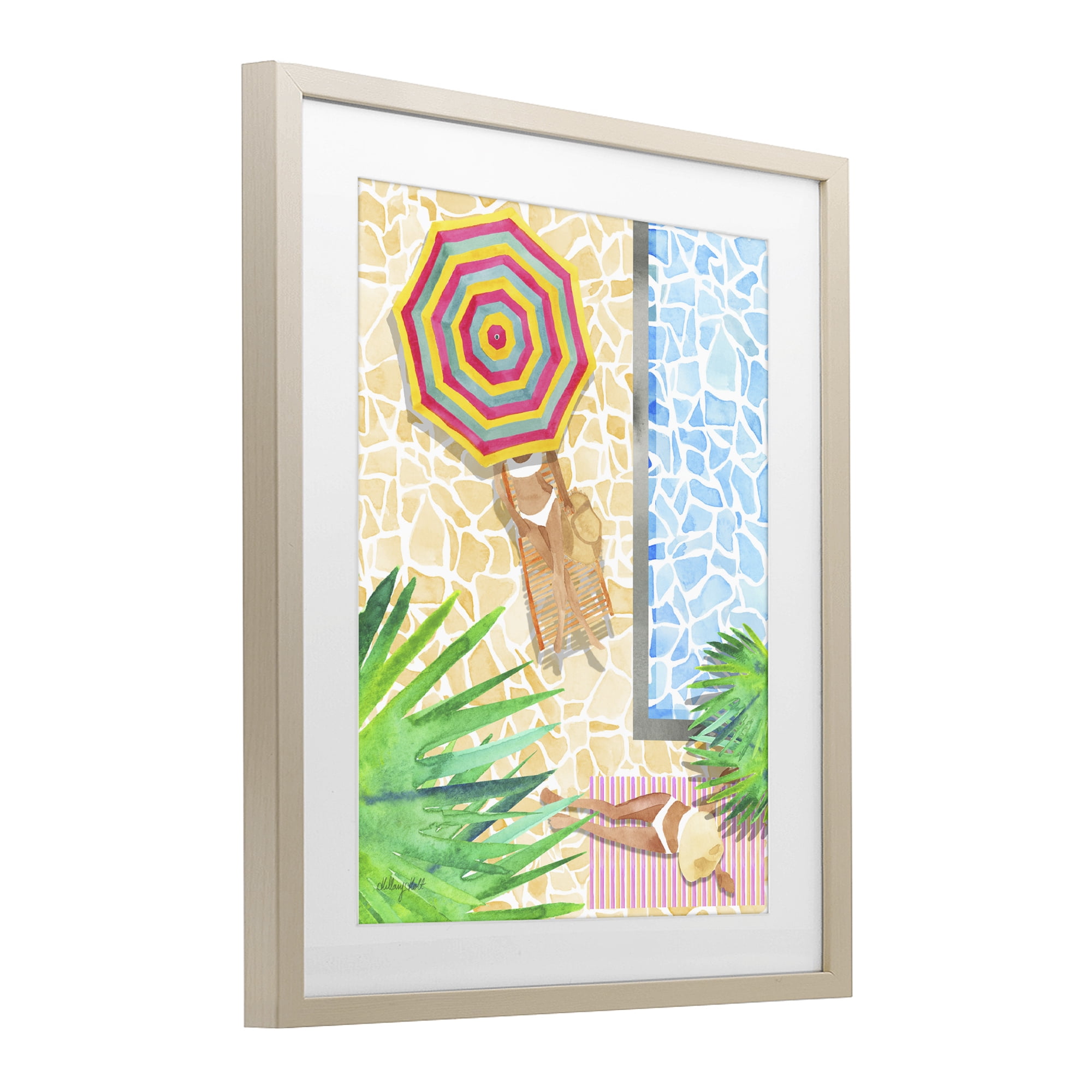 Stupell Industries Poolside Chill Duo Birch Framed Print Under Glass, design by Hillary Holt