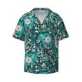 thumbnail image 2 of Lsque Lephants in the Jungle print Men's Cuban Collar Short Sleeve Shirt Summer Beachwear Casual Button Down Fashionable Vacation Leisure Shirt-X-Large, 2 of 7