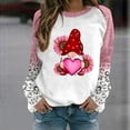 thumbnail image 2 of Plus Size Pullover Tops for Women Valentine's Day Funny Graphic Print Leopard Patchwork Long Sleeve Casual Sweatshirts (Pink,4XL), 2 of 3