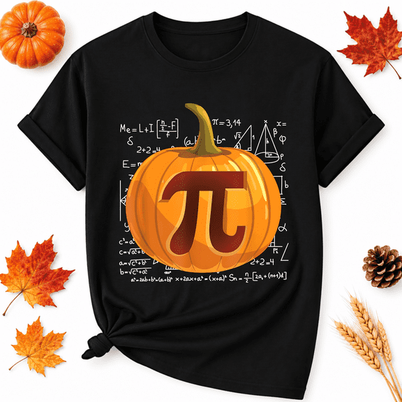 KeHetSoft Thanksgiving Pi Day Pumpkin Math Cotton Graphic Unisex T-Shirt