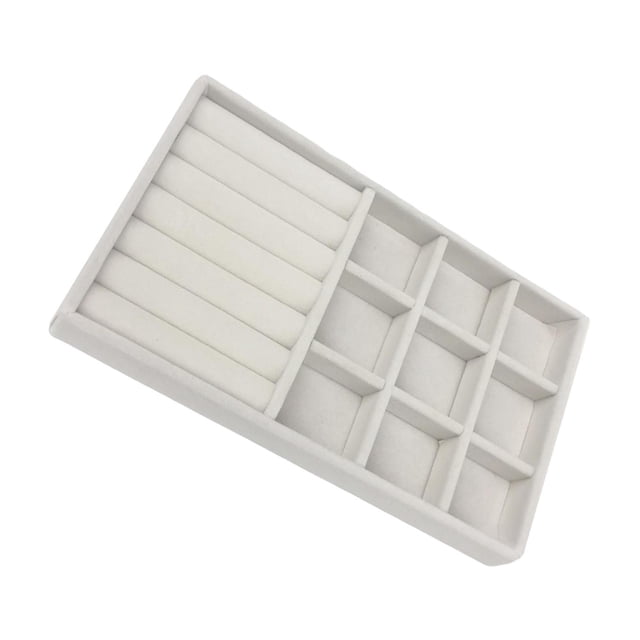 Maytalsory Multipurpose Jewelry Tray Organizer Container for Cufflinks Chains of flocking cloth,the organizer Rings F Style