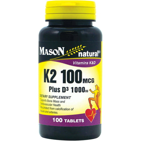 Mason natural K2 Plus D3 Dietary Supplement, 100 (Best D3 K2 Supplement)