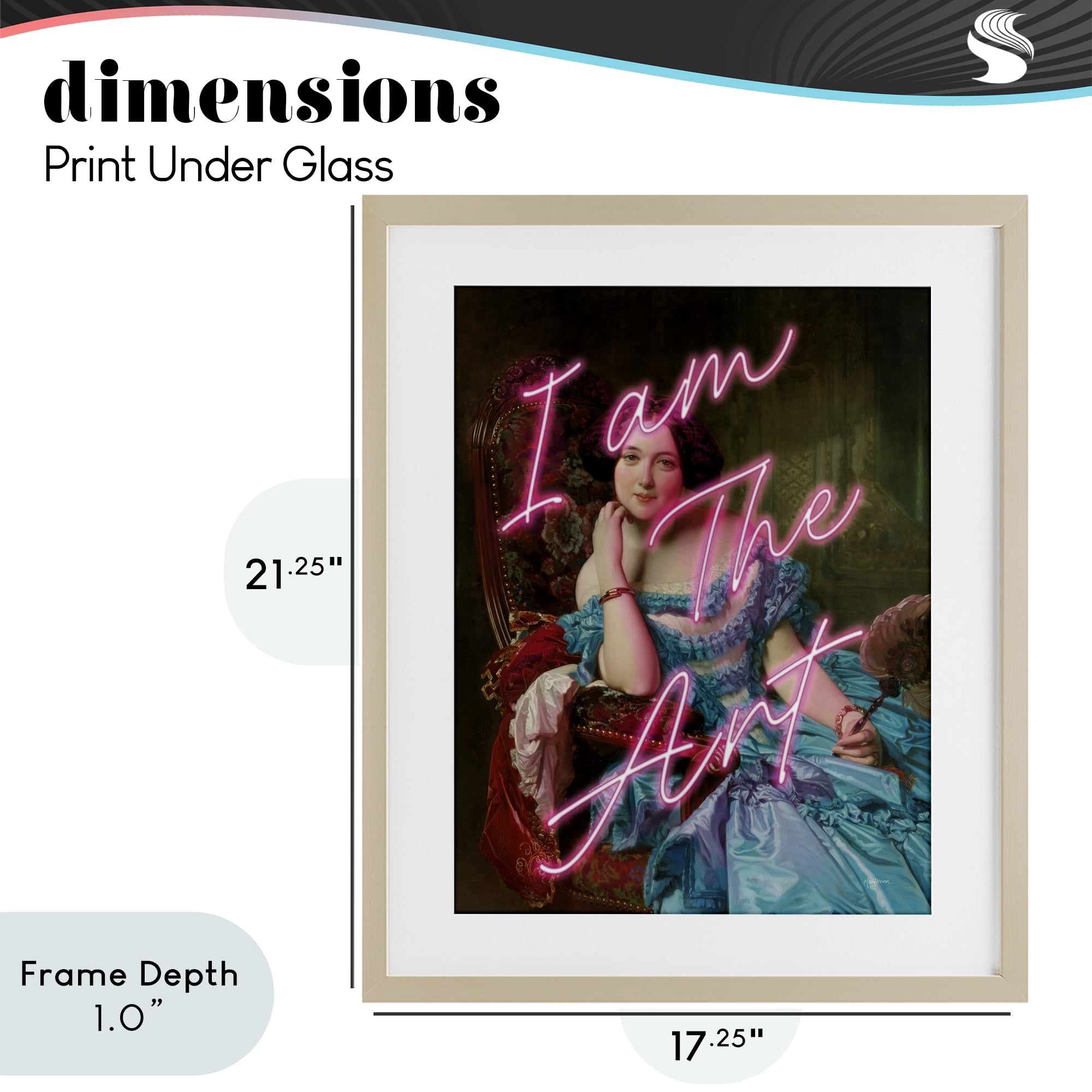 Stupell Industries I Am The Art Portrait Birch Framed Print Under Glass, design by Mary Urban