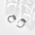 thumbnail image 4 of TANGPOET Dragon Earrings 925 Sterling Silver Men's Silver Earrings Hoops Punk Cool Huggie Hoops Earrings for Women Men…, 4 of 6