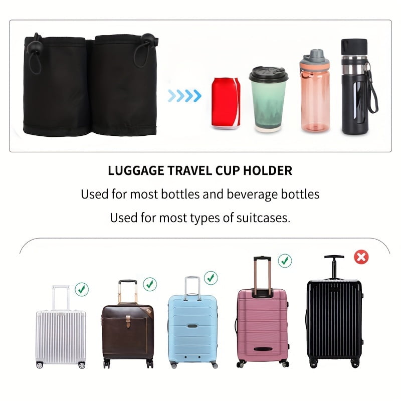 Luggage Cup Holder, Multifunctional Storage Cup Cover for Trolley