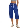 thumbnail image 2 of ModaVoyage Women's Drawstring Waist Capri Pants Plus Size Loose Fit Sweatpants with Pockets, Athletic Work Capris S-3XL, 2 of 6