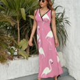 thumbnail image 3 of Flamingo Pattern Art Sleeveless Dress Women's Summer Suit Dresses for Women 2025 Luxury Party Dress, 3 of 7