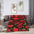 thumbnail image 6 of ZNDUO Lightweight Microfiber Bed Blanket, Tomato Chili Peppers Print Art Pattern Super Soft Flannel Cozy Throw Blankets, 40"x30", 6 of 8