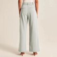 thumbnail image 3 of Women's High Waist Formal Pants Casual Commuting Temperament Slim Button Straight Pants Comfy Wide Leg Pants with Pockets, 3 of 6