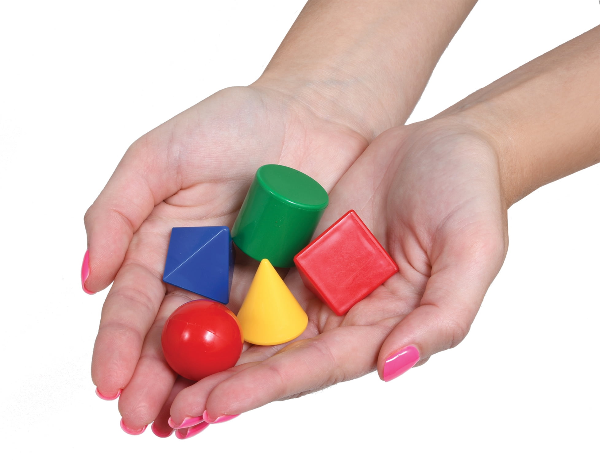 Edx Education Mini Geometric Solids - In Home Learning Toy for Early Math & Geometry - Set of 40 - Multicolored 3D Shapes - Math Manipulative For Kids