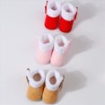 thumbnail image 6 of NOLDARES Baby Boys Girls Cozy Fleece Booties with Grippers Stay On Slipper Socks Toddler Crib Winter Shoes for Boys Girls(Pink,3), 6 of 7
