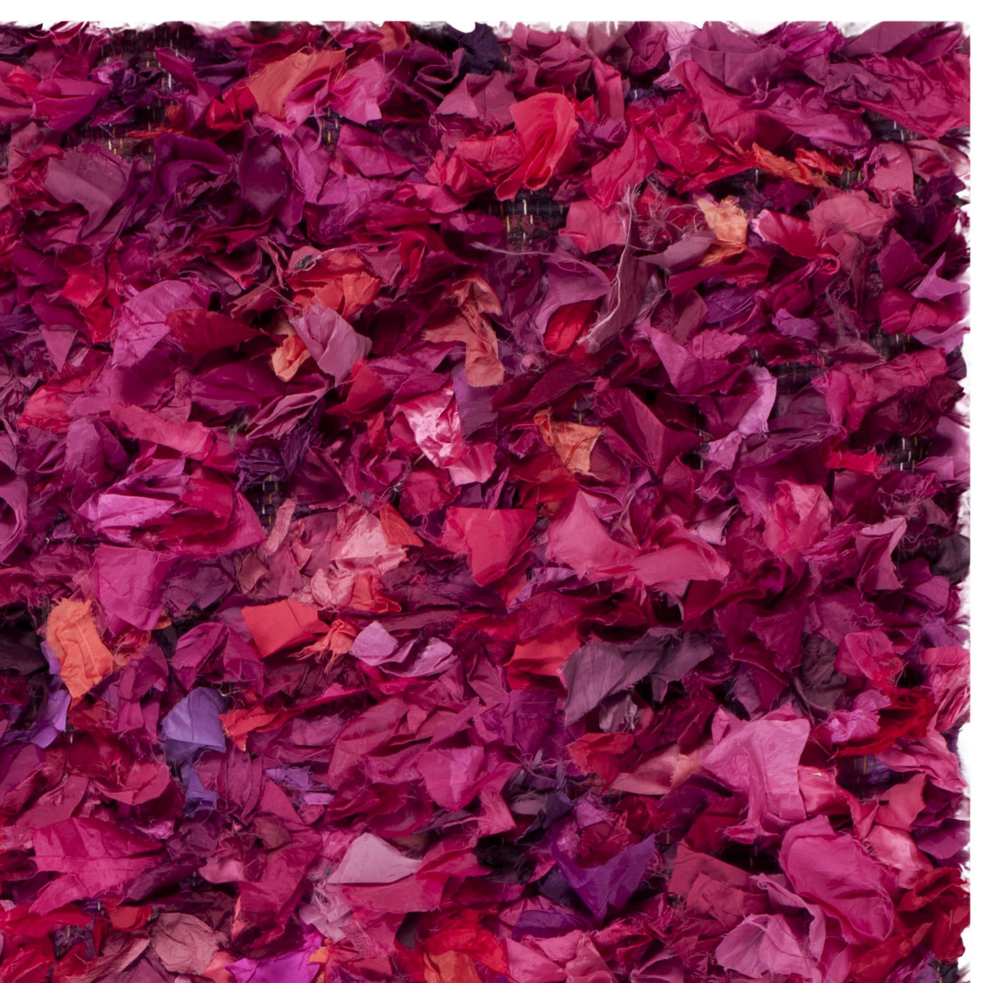 SAFAVIEH Rio Cassandra Confetti Polyester Shag Area Rug, Fuchsia/Multi, 5' x 8'