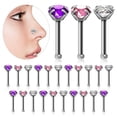 thumbnail image 1 of 24pcs Nose Piercing Studs Piercing Jewelry Bone Studs Diamond Nose Rings for Women, 1 of 8