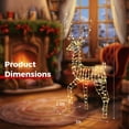 thumbnail image 3 of Costway 6 FT Pre-Lit Christmas Reindeer with 300 Warm White LED Lights Ground Stakes, 3 of 10