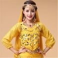 thumbnail image 6 of Gunia Girls Sequin Top Glitter Indian Belly Dance Outfits Long Sleeve Dance Blouse Performance Dancewear Party Sparkly Tops For Girl Yellow, 6 of 9
