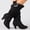 Black, variant on Women's Boots High Heel Boots For Women Retro Booties Tapered Heel Boots Shoes