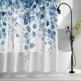 thumbnail image 2 of Blue Eucalyptus Leaves Waterproof Shower Curtain, Large 72"x84" Washable Polyester Fabric Shower Curtains for Bathroom, Summer Botanical Weeping Decorative Bathtub Curtain Sets with Hooks, 2 of 9