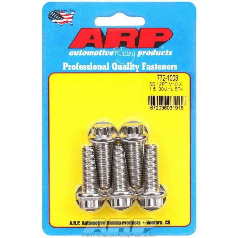 ARP Bolt Kit - SS 12pt 5pk 10mm x 1.50 x 30mm ARP Bolt Kit - SS 12pt 5pk 10mm x 1.50 x 30mm