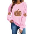 thumbnail image 4 of Womens Thanksgiving Sweatshirts Pumpkin Crew Neck Oversized Maple Leaf Pullover Casual Fall Winter Long Sleeve Top, 4 of 6