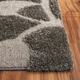thumbnail image 3 of SAFAVIEH Florida Teodor Geometric Shag Runner Rug, Smoke/Beige, 2'3" x 10', 3 of 10