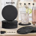 thumbnail image 2 of WWS-Slate Coasters with Holder, 4 Inch 12 Pieces Round Black Slate Stone DIY Coasters with Anti-Scratch Backing for Bar, Kitchen, Home Decor, Laser Engraving, 2 of 4