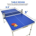 thumbnail image 4 of Small Mini Kids Ping Pong Table Tennis  Space Saving & Easy Storage  Includes (2) Regulation Paddles (3-4) Balls and (1) Net. No Assembly Required Start Playing Immediately, 4 of 5