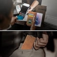 thumbnail image 4 of Premium PU Leather Flip Folio Case for Samsung Galaxy S23 Plus, Magnetic Closure Protective Case Kickstand Card Cash Slot Shockproof Durable Wallet Cover Soft TPU Inner Phone Case - Brown, 4 of 17