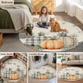 thumbnail image 5 of Fall Pumpkins Round Area Rug 8Ft Washable Large Circle Rugs for Living Room Dorm, Thanksgiving Vintage Maple Leaf Plant Non-Slip Carpet Floor Mats Indoor Outdoor Carpet Runner Aesthetic Home Decor, 5 of 8
