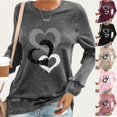 thumbnail image 5 of WREESH Womens Long Sleeve Shirt Loose Graphic T-Shirts Crew Neck Pullover Tunic Tops for Casual Valentine's Day Wine, 5 of 5