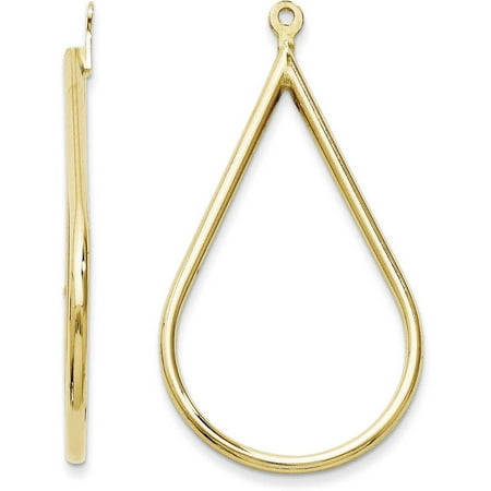 Primal Gold 14 Karat Yellow Gold Polished Teardrop Earring Jackets