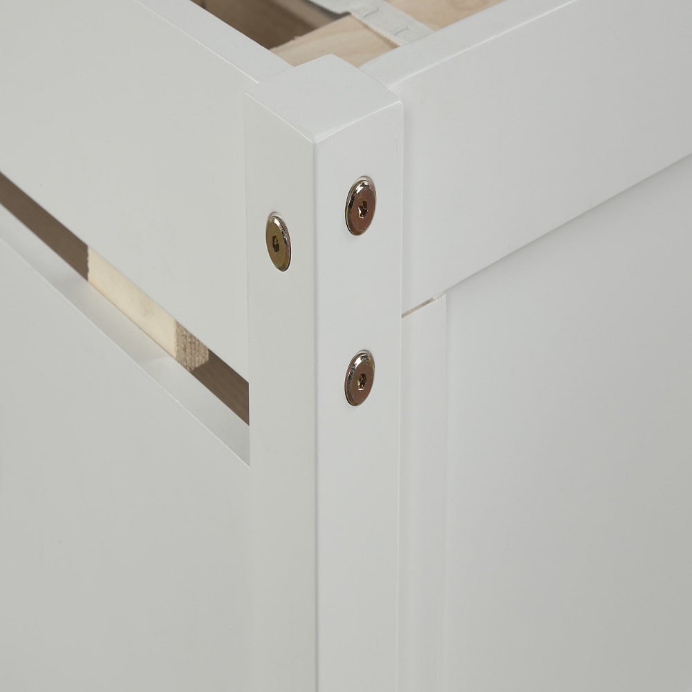 Kepooman Twin Bed Frame with Adjustable 2 Storage Drawers and Headboard with Durable Wood slats / Noise Free and Easy Assembly, White Kepooman Twin Bed Frame with Adjustable 2 Storage Drawers and Headboard with Durable Wood slats / Noise Free and Easy Assembly, White