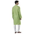 thumbnail image 3 of Ethnix Men's Indian Band Collar Micro Dobby Thread Print Kurta Tunic Pajama Set; Mint Green; SM, 3 of 4
