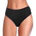 thumbnail image 2 of Conairie Womens Bikini Bottoms Full Coverage High Cut Bathing Suit Lightweight Ruched Scrunch Swimsuit Bottom Black XL, 2 of 6