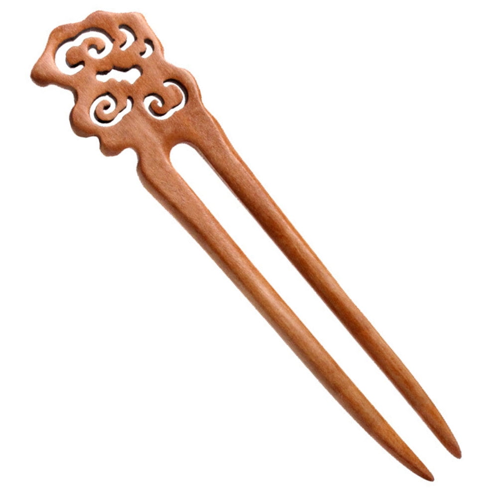Retro Wooden Hairpin UShaped Vintage Style Hair Barrettes Hair Pins