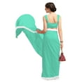 thumbnail image 4 of Women's Georgette Partywear Saree Ruffle Frill Sari with Readymade Blouse , Color: Sea Green | Size: 40, 4 of 6