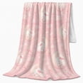thumbnail image 2 of Pink Sleeping Moons with Clouds and Stars, Dreamy Nursery Style for Kids, Gentle Bedtime Motif and Baby Shower Gift, Cozy Flannel Blanket for Nursery and Bedroom, Home Decor, 2 of 9