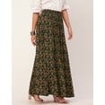 thumbnail image 3 of Moomaya Printed Maxi Skirt, Women's Elastic Waist Flowy Summer Long Skirt, 3 of 9