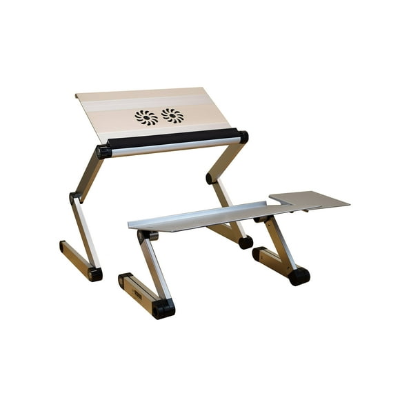 WorkEZ Adjustable Standing Desk Converter, Sit to Stand Desk Riser, Standing Desk for Laptop Monitor, Adjustable Height & Angle Negative Tilt, Black