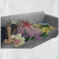 thumbnail image 5 of Graphic Beach Soft Flannel Fleece Blanket, Summer Time Lovey Nautical and Tropic Elements Starfish Flowers at the Shore, Cozy Plush for Indoor and Outdoor Use, 50" x 60", Multicolor, by Ambesonne, 5 of 5
