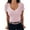 Pink, variant on Aayomet Tops For Women Women V Neck Tee Shirt Ribbed Fitted Tight Short Sleeve Shirt Basic Off Shoulder Tops For Women LightBlue,M