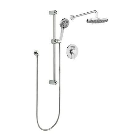 Pressure Balanced Tub Shower - Belanger KIT-DEL130CCP Rain Pressure Balanced Dual Function Complete Shower System
