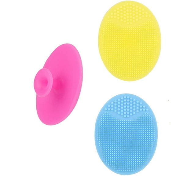 Silicone Face Scrubbers Exfoliator Brush-Facial Cleansing Brush Pad Value 3 Pack, Scrub Scrubby Pore Blackhead Removing Exfoliating-Unique For Girl Sister Best Friend Women (Mixed Color)